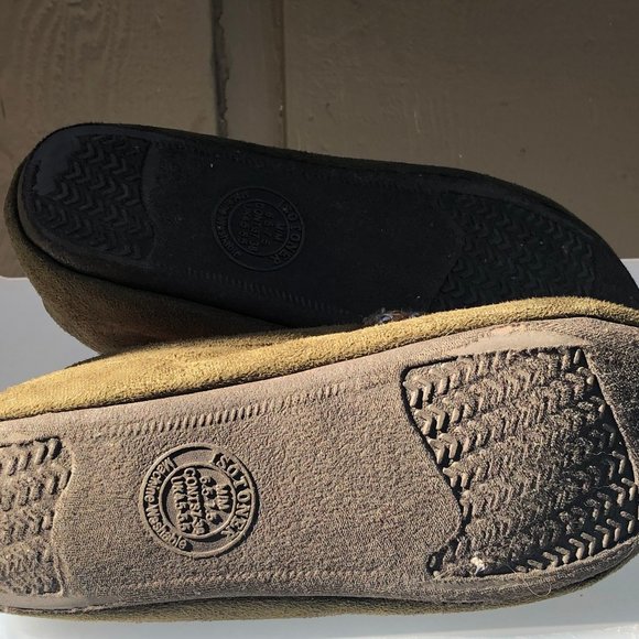 Isotoner Faux Fur Olive Slip on Shoes Size M(7) - Picture 5 of 9